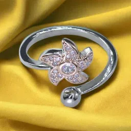 Taraash 92.5 Sterling Silver Floral Casual Ring for Women-picture-48