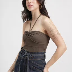 street by tokyo talkies ESPYR By Tokyo Talkies Halter Neck Bodysuit image 5