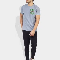 Greylongg Men Typography Printed Round Neck Cotton T-shirt image 2