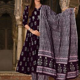 Anouk Rustic Women Ethnic Motifs Printed Regular Kurta with Trousers & With Dupatta-picture-35