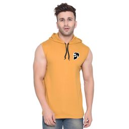 BEYOU FASHION Men Solid Sleeveless Hood Casual T-shirt-picture-34