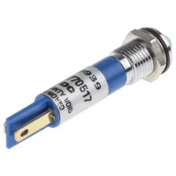 RS PRO Blue Panel Mount Indicator 24V DC, Mounting Hole Size 8 mm, Termination Type Solder Tab, Model No 209939 image 3