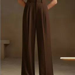 Next One Women Smart Loose Fit High-Rise Easy Wash Pleated Trousers image 2