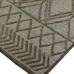 saraswatii global Vista Grey & Olive Geometric Printed Tufted Woollen Carpet image 5