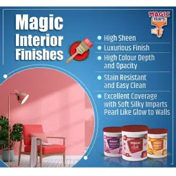 Magic Paints Series GLOMOR Interior Acrylic Emulsion Paint Capacity 1 L ‎Amazon image 3
