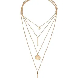 Zaphariq Gold-Plated Star Shaped Layered Necklace-picture-32