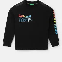 United Colors of Benetton Kids Black Printed Full Sleeves Sweatshirt-picture-19