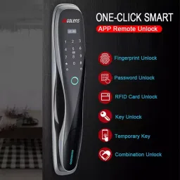 GOLENS X2 Digital Smart Door Lock with Wi-Fi, Remote Unlock, Fingerprint, RFID, PIN & Manual Key image 3