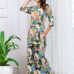 ME & MY Printed Pure Cotton Tunic With Palazzo Co-Ords image 3