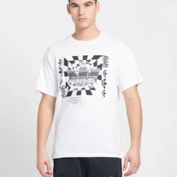 Adidas Originals MV TREFOIL GFX White Regular Fit Graphic Print Cotton Crew T-Shirt-image-76