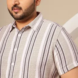 Sztori Plus Size Striped Casual Shirt image 5