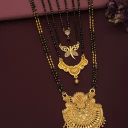 Bhanu diam Gold-Plated Brass Mangalsutra-picture-17