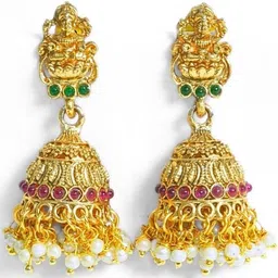 inc63-for elites 22K Gold-Plated Stone-Studded & Beaded Jewellery Set image 3