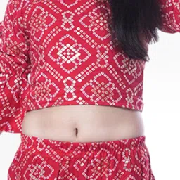 BAESD Girls Bandhani Printed Crop Top With Palazzo image 4