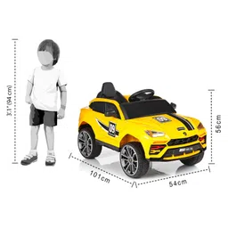 Babyhug Battery Operated Electrical Suv Ride On Jeep With Remote Control Music & Lights - Yellow image 3
