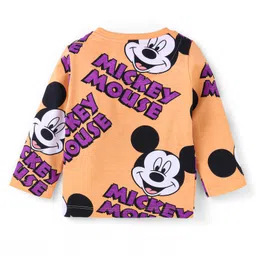 Babyhug Disney Single Jersey Knit Full Sleeves Night Suit With Mickey Mouse Graphics - Orange image 3