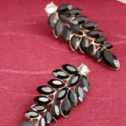 YouBella Gold-Plated Artificial Stones Studded Contemporary Shaped Drop Earrings-picture-17