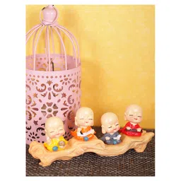 Chocozone Set of 4 Mesmerizing Buddha Monks On a Tree Buddha Showpiece Home Decoration Items Home Décor Figurines Feng Shui Showpiece Gifts image 4