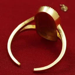 JAYPORE Gold-Plated Textured Adjustable Finger Ring image 4