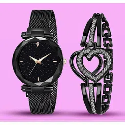 SZN Women Dial & Straps Analogue Watch black mgt&2 black bracelet image 2
