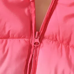 Kookie Kids Full Sleeves Hooded Winter Wear Colour Ombre Romper - Pink & White image 5