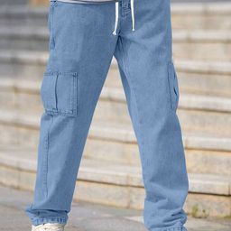 FTX Men Loose Relaxed Fit Mid-Rise Low Distress Jeans-picture-0