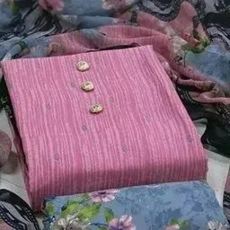 attigo Unstitched Printed Cotton Blend Kurta & Patiyala Dress Material with Dupatta image 3