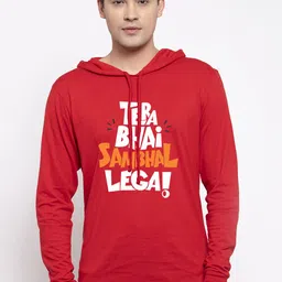 Friskers Men Red & White Typography Printed T-shirt image 1