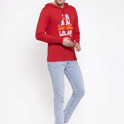 Friskers Men Red & White Typography Printed T-shirt image 5