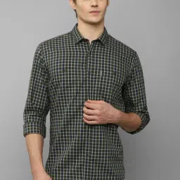 Louis Philippe Jeans Dark Green Slim Fit Checks Shirt-picture-24