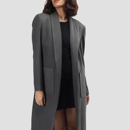 CHKOKKO Women Front Open Solid Casual Coat-picture-20