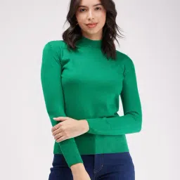 Fablestreet Green Regular Fit Pullover-image-36