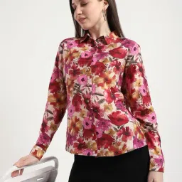 R&B Pink Polyester Floral Print Shirt-picture-28