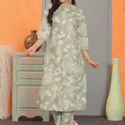 besolid Printed Pure Cotton Tunic With Trousers Co-Ords-picture-31