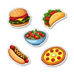 GIFTODAY Set Of 5 Yellow & Red Pizza-Burger Printed Fridge Magnets-image-41