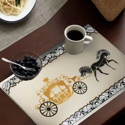 Aura 6-Pcs Black & White Printed Rectangular Heat Resistant Anti-Slip Table Placemats image 3