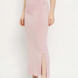 Secrets By ZeroKaata Mauve Plain Saree Shapewear image 3