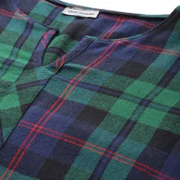 One Femme Checked Pure Cotton Kurti image 2