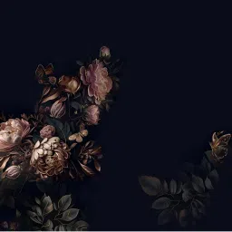 SPACES Elegance Noir Baritone Black Cotton Breathable Digitally Floral Printed Large Bedsheet image 5