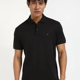 Tommy Hilfiger Men Solid Polo Collar Cotton T-shirt-picture-41