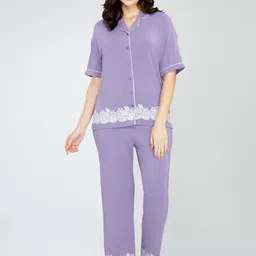 Zeyo Women Floral Printed Night suit image 4