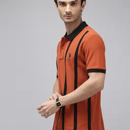 U.S. Polo Assn. Striped Polo Collar Pure Cotton Slim Fit T-shirt image 3