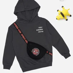Pantaloons Junior Boys Typography Printed Full Sleeves Hooded Sweatshirt-picture-45