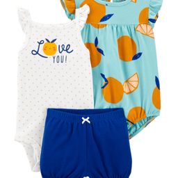 Carter's 3-Piece Set with Onesies & E17 Shorts Set - Ivory Blue Navy-picture-32