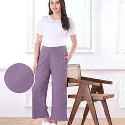 Bella Mama Full Length High Coverage Rib Knit Pant - Lilac-image-22