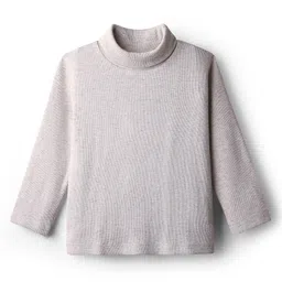Babyhug Cotton Knit Full Sleeves Turtle Neck Winter T-Shirt - Grey image 1