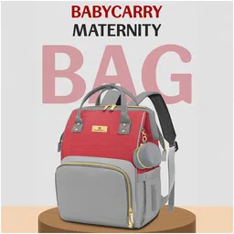 StarAndDaisy Mothers/Mom with Multi Compartments, Insulated Bottle Pockets, Waterproof, 30L capacity - Grey Pink image 2