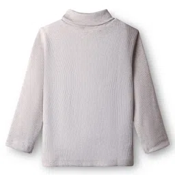 Babyhug Cotton Knit Full Sleeves Turtle Neck Winter T-Shirt - Grey image 2