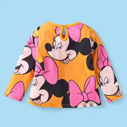 Babyhug Disney Single Jersey Knit Full Sleeves T-Shirts with Minnie Mouse Graphics Pack of 3 - Pink Yellow & White image 3