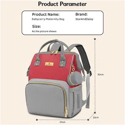 StarAndDaisy Mothers/Mom with Multi Compartments, Insulated Bottle Pockets, Waterproof, 30L capacity - Grey Pink image 3